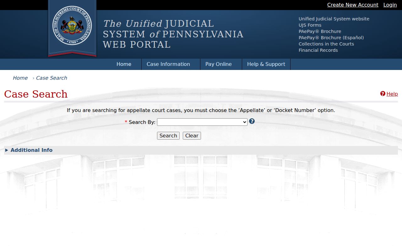 Middletown Township residents directory Pennsylvania UJS court search
